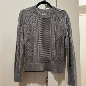 J. Crew Heather Gray Cable Knit Sweater